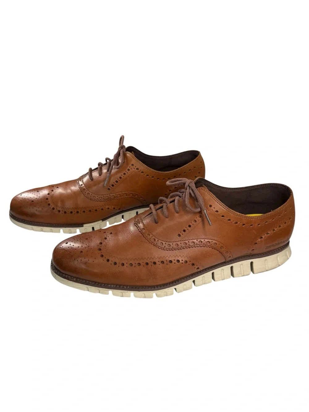 Cole Haan ZerøGrand Brown Leather Wingtip Oxford Dress Shoes Grand.OS Men's 15W